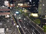 雪が舞い始めた鳥取市内（午後８時４５分ごろ、鳥取市富安）