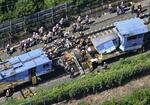 　東海道新幹線豊橋―三河安城間で衝突、脱線した保守用車両＝７月２２日