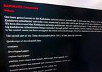 　ＫＡＤＯＫＡＷＡにサイバー攻撃を仕掛けたと主張する、ロシア系ハッカーの犯行声明の画面＝６月２７日