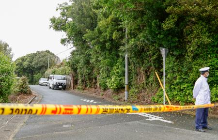 　高齢夫婦の遺体が見つかった愛知県田原市の現場付近＝１０日午前１１時３３分