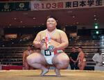 　相撲の東日本学生選手権で個人戦を制した拓大の五島雅治＝両国国技館