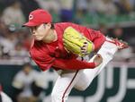 　ソフトバンク戦に先発した広島・森下＝みずほペイペイドーム