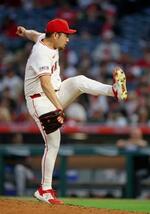 　マーリンズ戦に先発したエンゼルス・菊池＝アナハイム（共同）