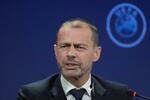 　欧州サッカー連盟（ＵＥＦＡ）のチェフェリン会長＝３日（ＡＰ＝共同）