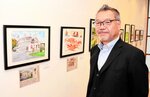 「紙面とはまた違う原画の雰囲気を楽しんで」とアピールする竹内さん