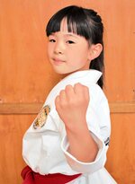 鳥取県予選で２年連続優勝を果たした北脇さん＝鳥取市安長の井上派糸東流慶心会安長支部