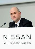 　記者会見する日産自動車のイバン・エスピノーサ社長＝１３日午後、横浜市
