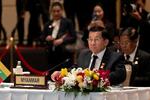 　首脳会議に出席するミャンマーのミンアウンフライン国軍総司令官＝４日、バンコク（タイ外務省提供、共同）