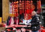 　米国に移り住んだ中国出身者が多く住むニューヨークのクイーンズ地区のフラッシング＝２月（共同）