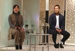 　サウナをテーマにしたイベントに参加した、カーリングの藤沢五月（左）とボクシングの岡沢セオン＝１８日、東京都内