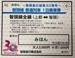特別デザインの乗車券の見本（鳥取県交通政策課提供）