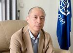 　取材に応じるＩＯＭミャンマー事務所の望月大平代表＝１０日、ヤンゴン（共同）