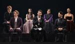 　発表会に登場した（前列左から）佐藤隆紀、吉原光夫、飯田洋輔と出演者ら＝東京都千代田区