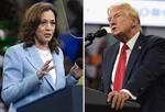 　ハリス米副大統領（左）とトランプ前大統領（ＡＰ＝共同、ハリス氏は７月３０日、トランプ氏は８月３日撮影）