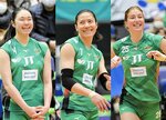 退部する（左から）橘井友香選手、タットダオ・ヌクジャン選手、カースタ・ロウ選手