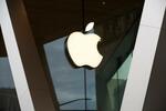 　アップルのロゴ＝２０２０年３月、米ニューヨーク（ＡＰ＝共同）
