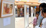 臓器移植を受けた子どもの作品が展示されている会場