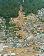　２０１４年の広島市の土砂災害で被害にあった広島市安佐南区の住宅街＝同年８月２０日