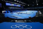 　パリ五輪の競泳会場ラデファンス・アリーナ＝２３日、パリ郊外（共同）