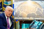 　ホワイトハウスで次世代ミサイル防衛構想「ゴールデンドーム」について発表するトランプ米大統領＝２０日、ワシントン（ＡＰ＝共同）