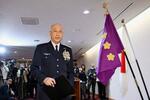 　記者会見を終えた防衛省の常設組織「統合作戦司令部」初代司令官の南雲憲一郎空将＝２４日午後、東京・市谷