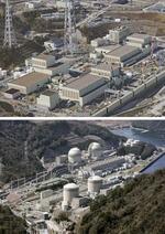 　宮城県の東北電力女川原発（上）、福井県の関西電力高浜原発