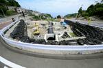 　復旧工事が行われている静岡県熱海市の伊豆山地区＝３日午後
