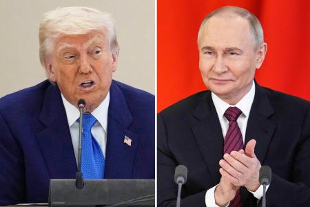 　トランプ米大統領（左）とロシアのプーチン大統領（ＡＰ＝共同）