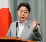 　記者会見する林官房長官＝３０日午前、首相官邸
