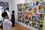 水木しげる記念館で始まった企画展「水木しげるの戦記漫画」＝１２日、鳥取県境港市本町