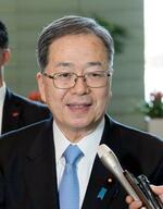　石破首相との会談後、記者団の取材に応じる公明党の斉藤代表＝２５日午後、首相官邸