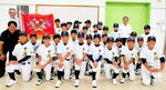 中国ろうきん杯の出場を伊達市長に報告した「中浜フェニックス」のメンバー