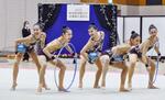 　村田由香里強化本部長が不在だった選考会で演技する新体操日本代表＝３月、味の素ナショナルトレーニングセンター