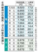 　６月使用分の電気・ガス料金の見通し