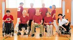 米子ロータリークラブカップボッチャ大会で初陣に臨む仁風荘ボッチャ倶楽部のメンバーら＝６月２５日、米子市上後藤３丁目