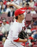 　完封で今季初勝利を挙げた広島・床田＝マツダ