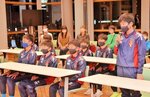 大会の抱負を語る鳥取ＫＦＣの谷口主将（右）＝８日、鳥取市役所