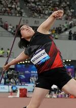 　女子やり投げ　６０メートル８８で４位の北口榛花＝紹興（共同）