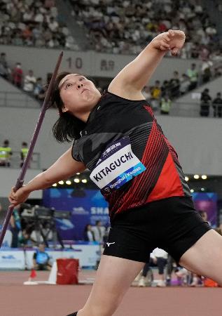 　女子やり投げ　６０メートル８８で４位の北口榛花＝紹興（共同）