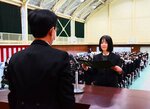 鳥取県内の各高校は生徒が不安なく卒業式に参加できるよう対応に追われた＝２月２７日、倉吉市福庭町１丁目の倉吉北高