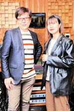 境港市で日韓ジャズの世界を披露する森下さん（左）とモーダルさん
