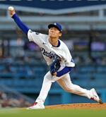 　ダイヤモンドバックス戦に先発したドジャース・山本＝ロサンゼルス（共同）