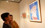 心和むパステルアートが並ぶ会場