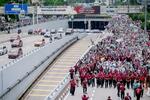 　マレーシアの首都クアラルンプールで、イスラエルのパレスチナ自治区ガザ侵攻に抗議するデモ隊＝２０２４年５月４日（共同）