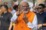 　インドのモディ首相＝５月７日、西部グジャラート州（ＡＰ＝共同）