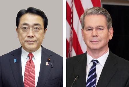 　赤沢経済再生相、ベセント米財務長官（ゲッティ＝共同）
