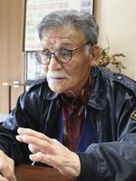 　取材に応じる窪山強一さん＝２０２５年３月２１日、福岡県朝倉市