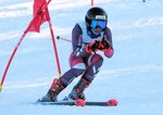 大回転男子　優勝を飾った片山航大＝だいせんホワイトリゾート中の原ゲレンデ