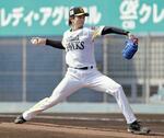 　オリックス戦に先発し、２回を無得点に抑えたソフトバンク上沢＝宮崎アイビー