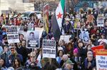 　マフムード・ハリルさんの解放を求める抗議活動＝３月、米ニューヨーク（共同）